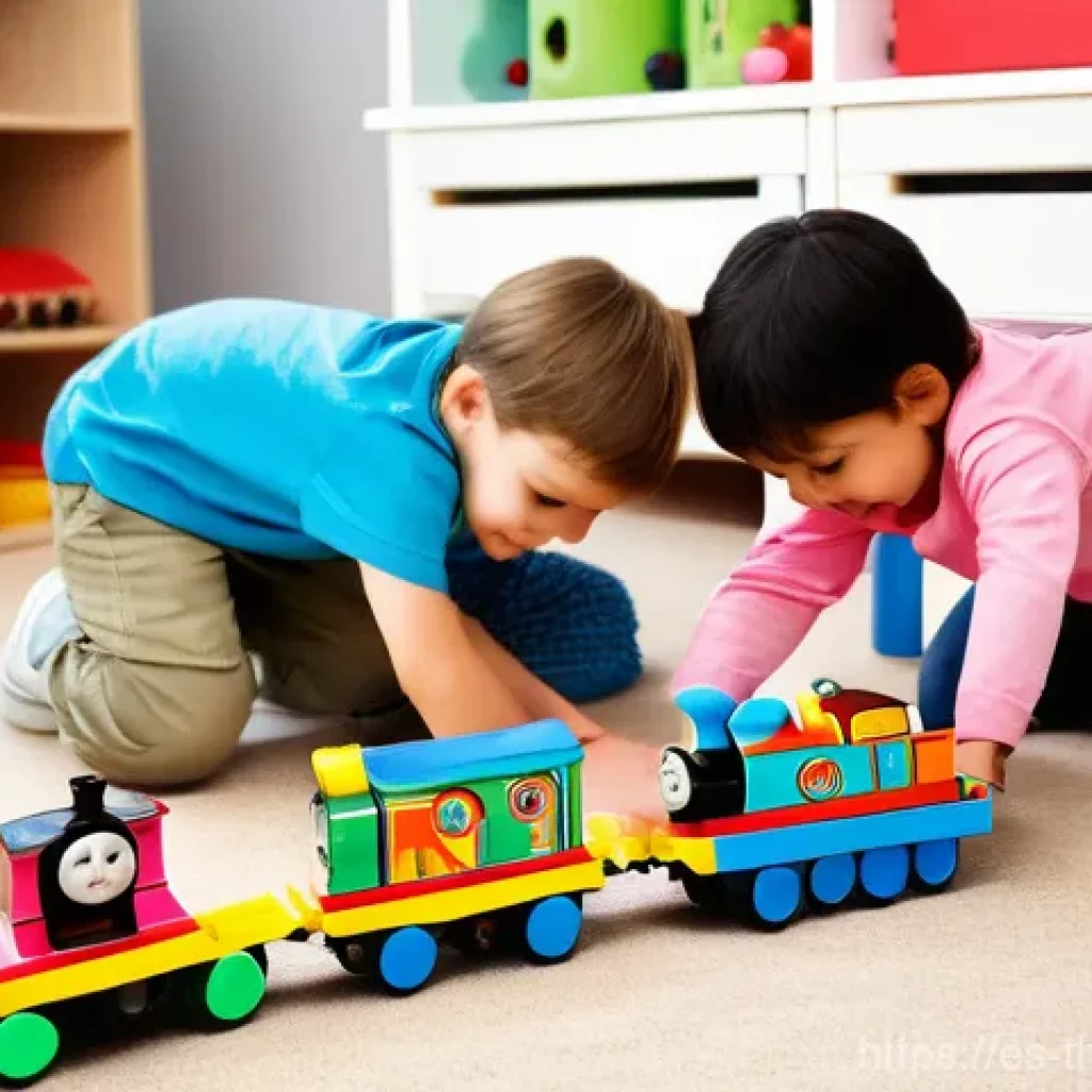 토마스와 친구들 유튜브 채널 - **Prompt: Thomas & Friends Teamwork on Sodor Tracks**
    "A vibrant, high-angle shot of a group of ...